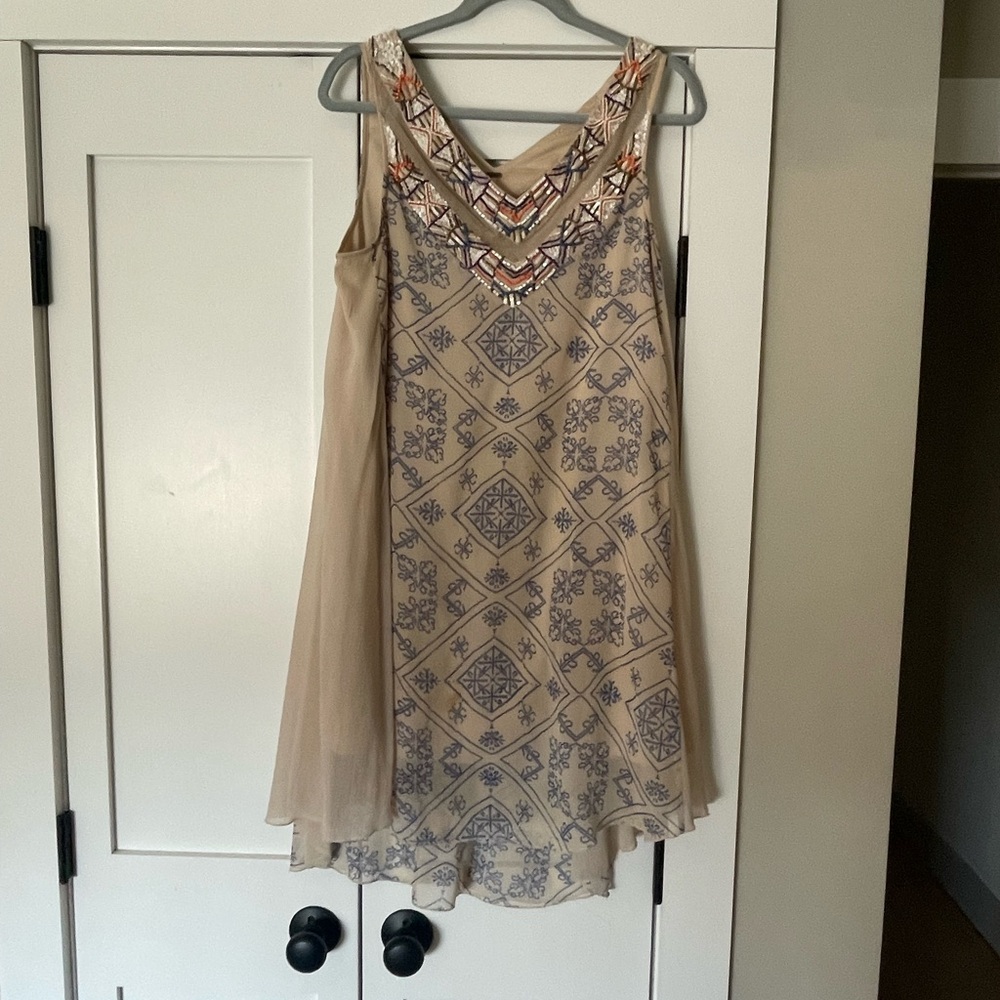 Free people Dress with beaded and mesh detail size Medium
